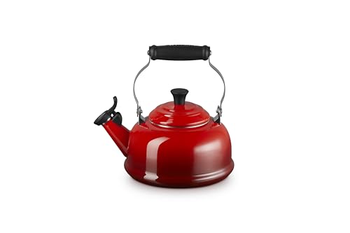 Le Creuset Enamel On Steel Whistling Tea Kettle, 1.7 qt., Cerise