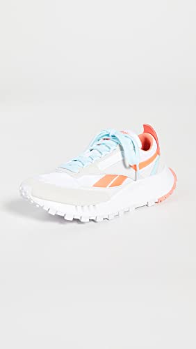 Reebok Reebok Women's Classic Legacy Sneaker, White/Orange Flare/Digital Glow