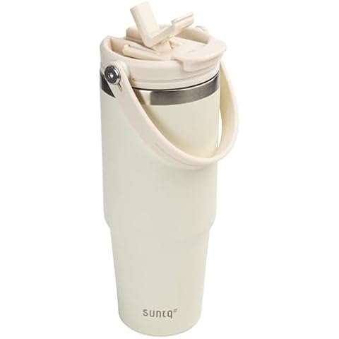 SUNTQ 30oz Insulated Tumbler with Handle Cover