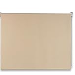 Kmxo Made to Measure Plain Coloured Thermal Blackout Window Roller Blinds Energy Saving UV Protection Privacy Shade for Bedroom Living Room Office Easy Fit Modern Home Decor(W-180, H-165) (coffee)
