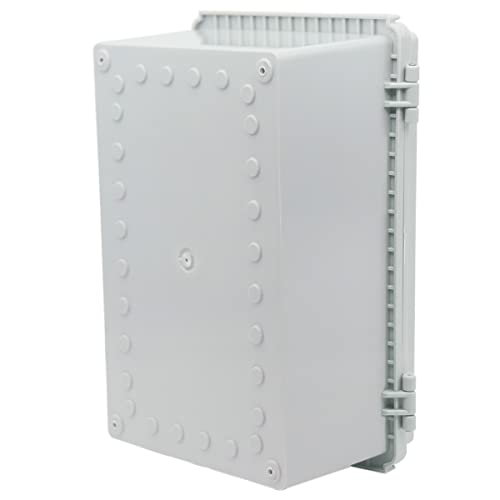 Image of Zulkit Junction Box ABS Plastic Dustproof Waterproof IP67 Electrical Boxes Hinged Shell Outdoor Universal Project Enclosure Grey, Stainless Steel Buckles 10.2 x 6.3 x 3.9 Inch
