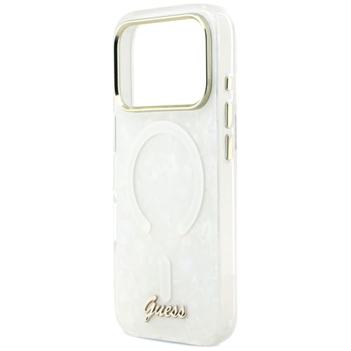 CG MOBILE Guess IML Script Metal Compatible avec MagSafe Coque pour iPhone Air (Transparent)