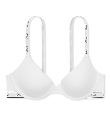 Victoria's Secret Pink Wear Everywhere Lightly Lined T Shirt Bra, White Logo, 32DD - image 3