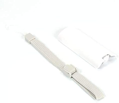 Battery Door Lid Cover Back Cover Pack Case Shell + Hand Strap Lanyard for Wii Remote Controller Replacement (White)