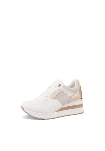 QUEEN HELENA Zapatillas de deporte de plataforma altas casuales para mujer X32-22, Color blanco., 39 EU