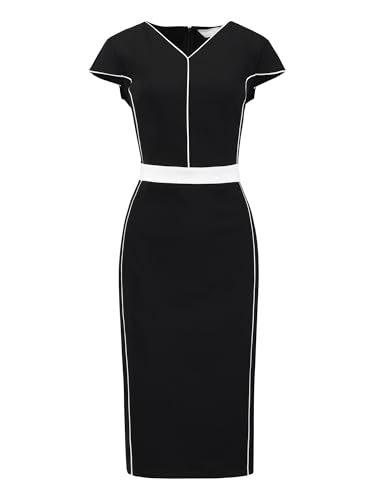 Women's Formal Dresses Knee Length Work Cap Sleeve Sheath Dress