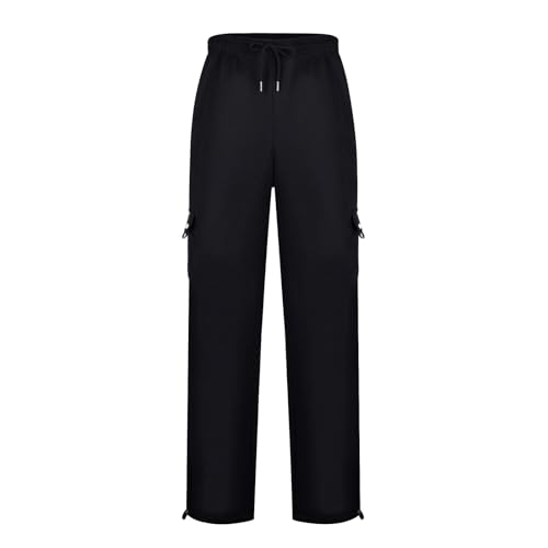 Mens Cargo Sweatpants with Pockets Fleece Sweatpants for Gym Straight Leg Pants Elastic Waist Jogger Trousers3
