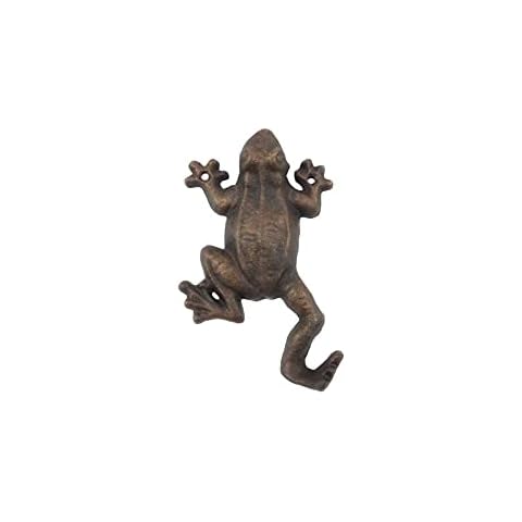 Handcrafted Nautical Decor Rustic Copper Cast Iron Frog Hook 6" Cover