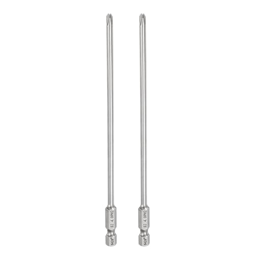 Image of sourcing map 2pcs #2 Phillips Screwdriver Bit PH2 1/4" Hex Shank 6" (150mm) Long 4mm Rod Magnetic Cross Head Drill Bits S2 Steel Industrial Screw Driver for Power Screwdrivers Drills, Silver