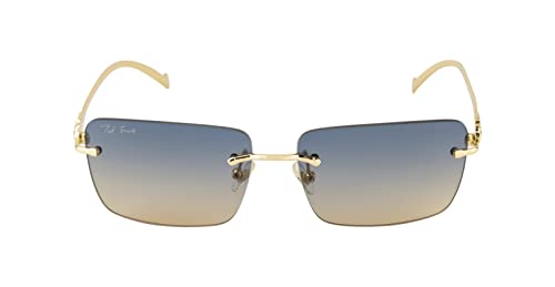 Image of Ted Smith Men's Women's UV Protection Metal Square Sunglasses