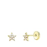 Pendientes con diamantes en oro de 18k. Oro amarillo 18 k (750). Tipo cierre: Tornillo