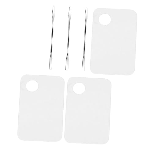 FOMIYES Nail Art Cosmetics Palettes Set 3 Sets Mixing Spatula Acrylic for Long-lasting Use 6pc Square Non-textured