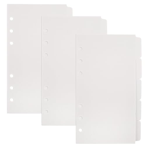 Intercalaires A6 blancs à 6 trous en PVC Framendino pour carnet lot de 8