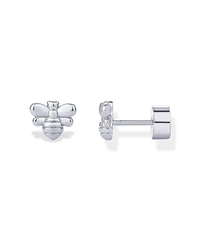 Image of PAVOI 14K Gold Plated Dainty Flat Back Earrings for Women, Piercing Studs | Hypoallergenic Stud Earrings with 925 Sterling Silver Posts, Motif Flatback Screw Back Helix Cartilage