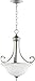Quorum 8154-3-64 Bryant - Three Light Pendant, Classic Nickel Finish with Faux Alabaster Glass