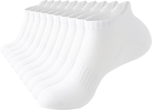 Ankle Socks for Women, Cushioned Low Cut Running Socks Breathable Cotton Gym Socks for Women 5 Pairs