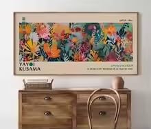 Grande affiche abstraite japonaise sur toile décoration salon moderne