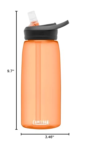 Image of CamelBak Eddy+ Water Bottle with Bite Valve Straw, Leak‑Resistant Easy‑Sip Design for Everyday Hydration, 32oz, Desert Sunrise