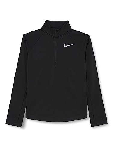Nike Girl's Dri-FIT™ Long Sleeve 1/2 Zip Top (Little Kids/Big Kids) Black LG (14-16 Big Kid)