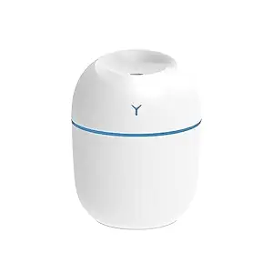 USB desktop cold fog humidifier, mini portable aromatherapy humidifier, 2 humidification modes, 7 color light change, suitable for a variety of scenes, to solve the air dry and other problems (white)