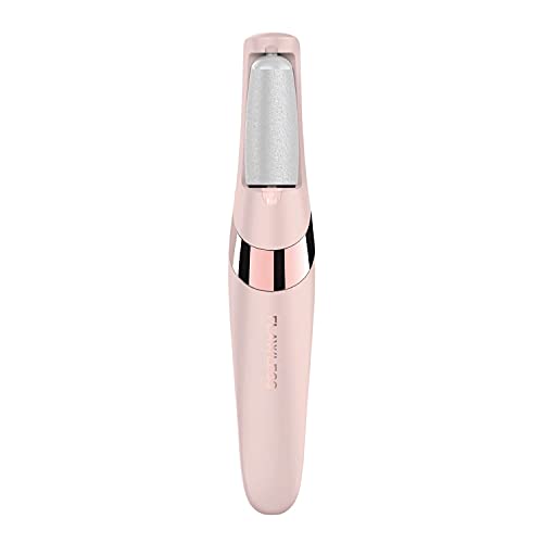 Church And Dwight Flawless Pedi Electronic Pedicure Tool - Cordless Rechargeable Polishing Wand with 2 Roller Heads, USB Cable, Pink