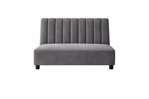 Image of Rosebell Sofa with Ottoman Combo Two Seater Sofa Set & Matching Footstool for Living Room Office & Guest Room - Grey