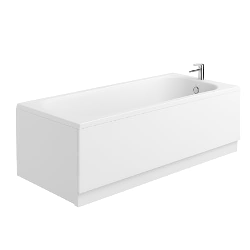 Go Bathrooms Matt White Bath Panel 800mm End Bath Panel Includes Adjustable Height Plinth for White End Bathrooms Baths Easy to Cut to Size | Juliet