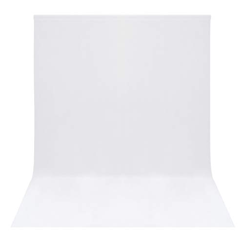 Easy-Going - Easy-Going 5Wx7L ft White Background Muslin Backdrop, Photo Studio, Collapsible High Density Screen for Video Photography and Television