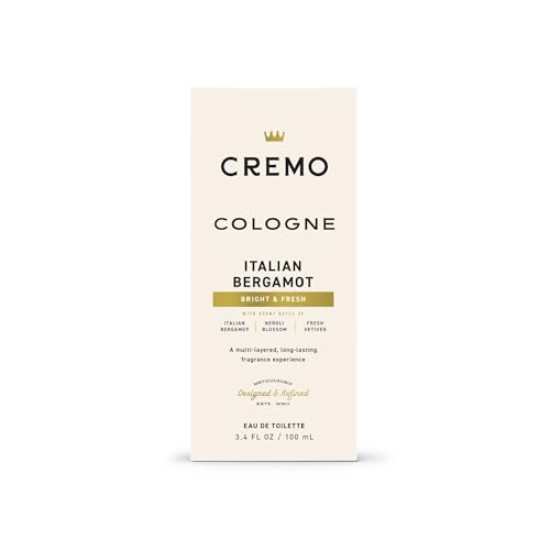 Image of Cremo Cologne For Men - Italian Bergamot Mens Cologne Spray, A Combination of Italian Bergamot, Neroli Blossom, and Fresh Vetiver, Multi-Layered Signature Men's Fragrances, 3.4 Fl Oz