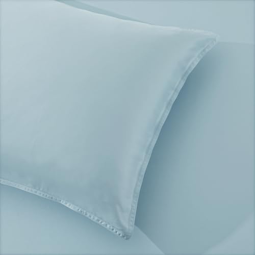 Image of Luxury Bamboo Market |King Envelope Pillowcase Set | 100% Viscose Made from Bamboo | Organically Grown | Ultra Soft | Cooling | 2pcs [Spa Blue]