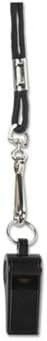 212 Main Sports Whistle with Black Nylon Lanyard, Plastic, Black