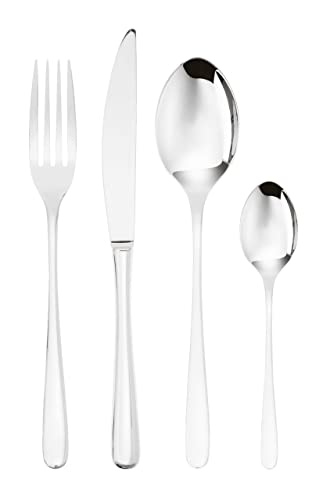 Sambonet Taste 52553-G2 - Set di Posate da Tavola monoblocco in acciaio inox 18/10, per 12 persone, 48 pezzi: 12 forchette, 12 cucchiai, 12 coltelli, 12 cucchiaini da tè