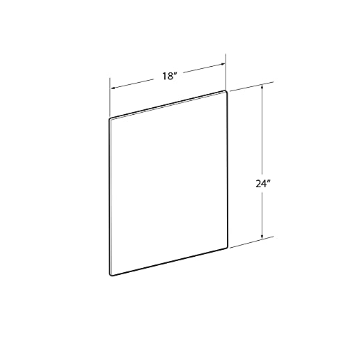Image of Azar Displays 179624 Clear Acrylic Plexiglass Sheet Cut to Size, Quality 3 /16 inch Thick Acrylic, Transparent Plastic Board, Size: 18 inch x 24 inch Perspex Plastic Panel, DIY, Crafts, 2-Pack