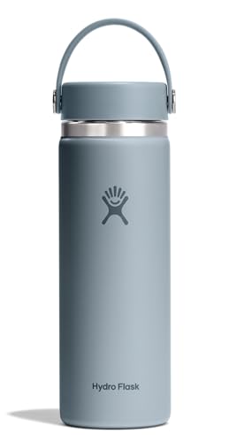 Image of Hydro Flask Water Bottle - Insulated Stainless Steel - Wide Mouth Flex Lid, Non Spill, Leakproof and Refillable in 20 Oz Shale Gray