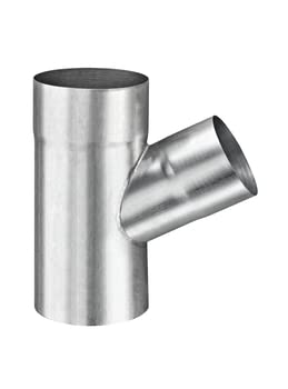zbs24 Zink Regenrohre Rohrabzweig 100x100mm, Neigung 72°, Abzweig für Regenrohre
