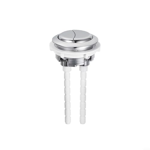 Snowchecking Repuesto de botón de inodoro de doble descarga ABS de 50 mm, para tanque de agua de baño, accesorio de acabado cepillado, accesorio de reparación fácil de instalar con diámetro exterior