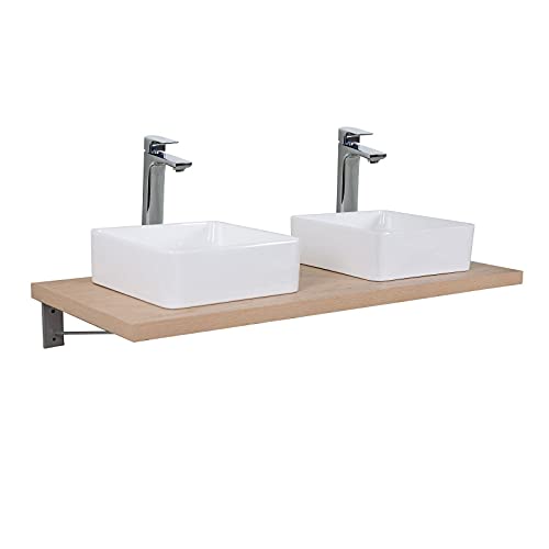 MOB-IN Plan de Toilette Suspendu pour Vasque Will - 120 cm - EP. 3,8 cm
