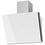 Oranier weiße breite Wandhaube 75 cm Umluft Schräghaube Davara - effektive Dunstabzugshaube im Kopffrei-Design