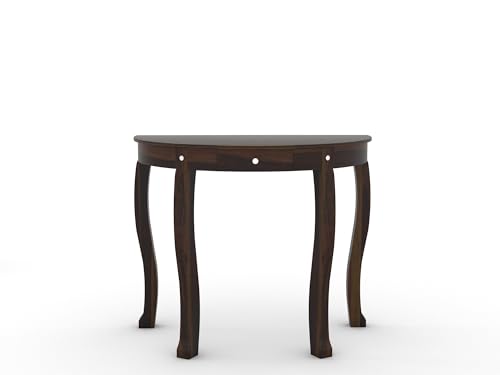 Image of CRAFT D ARTS Solid Sheesham Wood Console Table with Drawer | Modern Entryway Hall Table | Semi-Circular Half Round Accent Table for Living Room, Foyer & Bedroom | Rosewood, Honey
