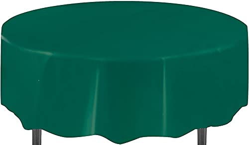 SHOP&SAVE Round 84 Plastic Disposable Tablecloths Table Covers Great for Parties, Wedding, Holiday (12, Green)