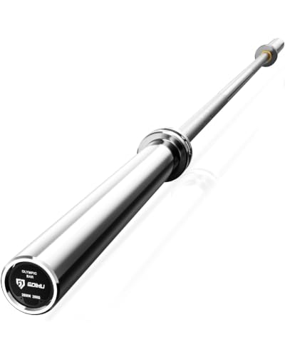 Goimu PB01 7FT Olympic Barbell, Weight Bar with Knurled Grip, 1500LB Capacity Strength Training Deadlift Bar for Squat, Weightlifting, Bench Press, Fits 2-inch Standard Weight Plates, Silver
