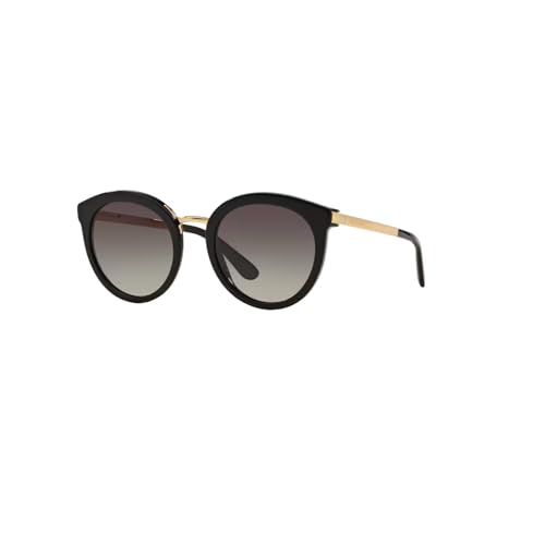 Dolce&Gabbana DG4268 501/8G 52MM Black/Grey Gradient Round Sunglasses for Women+Bundle
