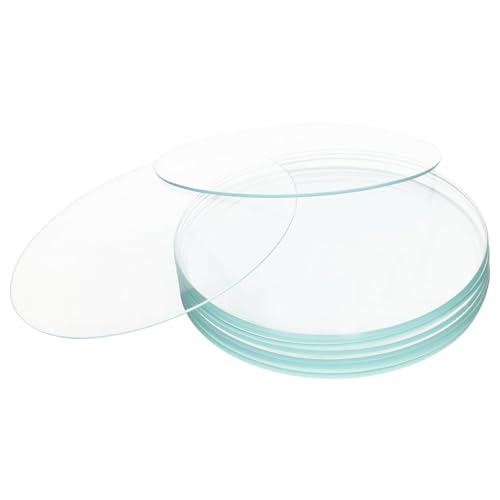 XCD - XCD Watch Glasses Beaker Cover Set, 100 mm Diameter Ground Edge Borosilicate Glass Beaker Lid Evaporating Dish Cover for Laboratory and Educational Use, 10-Pack