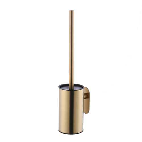 Brosse WC et support en acier inoxydable, fixation murale, autocollant, long manche, sans perçage,...