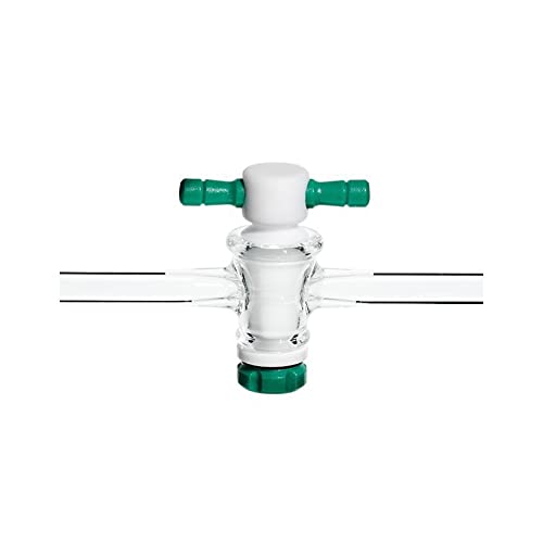 CG-424-01 Series CG-424 Straight Bore PTFE Plug Stopcock, 1 mm Bore, 11/25 Plug Size, 7 mm OD Sidearms