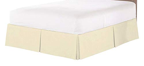 SRP Linen 1-PC Split Corner Bed Skirt/Dust Ruffle - Queen Size Solid 100% Egyptian Cotton (Color : Ivory) Fits Upto 18