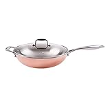 migliore padella antiaderente 30 cm DETTAGLI - Le wok professionale sono realizzate con uno strato trimetallico: rame, alluminio e acciaio inox. La padella misura 32x8,5 cm e, inoltre, è adatta a un uso sia domestico che professionale