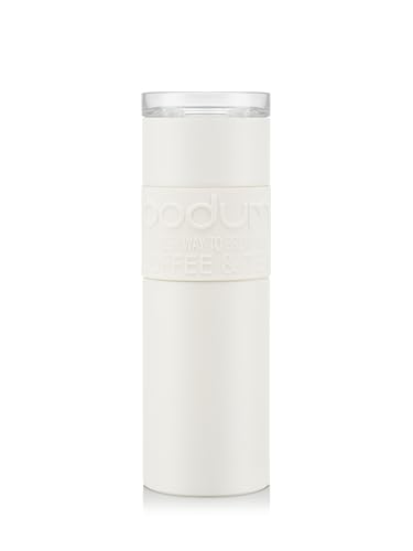 TRAVEL MUG - Tazza da viaggio sottovuoto in acciaio inox 0.6 l 20 oz colore: bianco crema