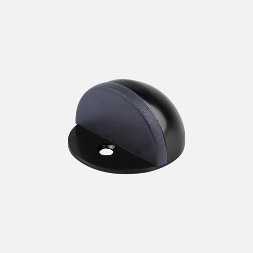 Cincinno Half Moon Door Stopper 45mm Premium Stainless Steel Heavy Duty Anti-Corrosion Wall Protector Modern Design Silent Close 5-Year Warranty (Matt Black)