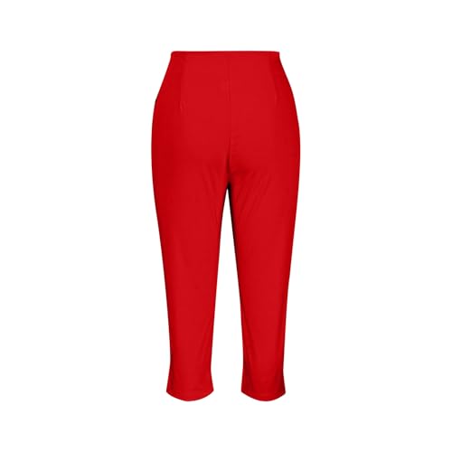 Hvyesh Womens Business Casual Capri Pants Summer Trendy 2025 Pleated High Waisted Capris for Women Wide Leg4